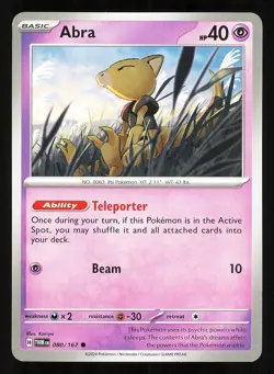 Abra 080/167 Regular Near Mint Pokemon TCG S&V Twilight Masquerade TWM - Image 1