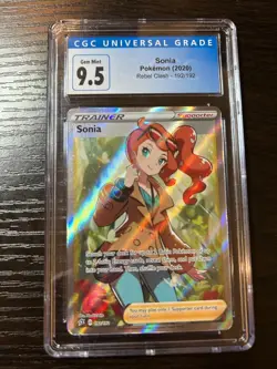 2020 CGC 9.5 GEM MINT Sonia Full Art #192 Pokemon Rebel Clash - Image 1
