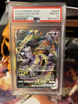 2023 POKEMON SWORD & SHIELD CROWN ZENITH #GG44 FULL ART/MEWTWO VSTAR PSA 10 - Image 1