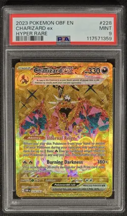 PSA 9 Charizard ex 228/197 SV Obsidian Flames Hyper Rare 2023 Pokemon - Image 1