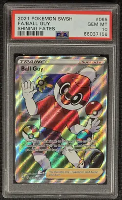 PSA 10 Ball Guy 065/072 SWSH Shining Fates Full Art 2021 Pokemon - Image 1