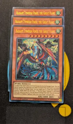 DOOD-EN017 Radiant Typhoon Fonix, the Great Flame x3 Ultra Rare YuGiOh Playset - Image 1
