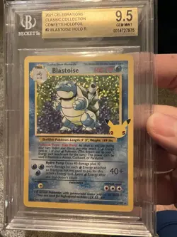 Pokemon Celebrations 2/102 Blastoise BGS 9.5 Gem Mint Holo Rare Card Base Set - Image 1