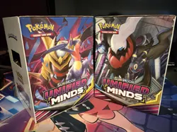 2 Pokemon sun & moon unified minds 3 card packs gravity box complete 92 packs. - Image 1