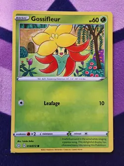 Gossifleur 014/072 Shining Fates Square Cut "Hanging Chad" Error Pokemon Card LP - Image 1