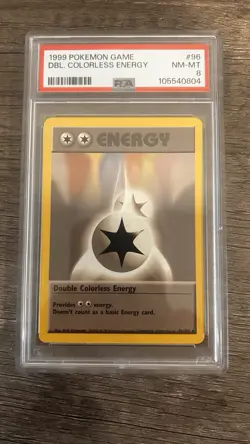 Pokemon Base Set Double Colorless Energy Card 1999 PSA 8 - Image 1