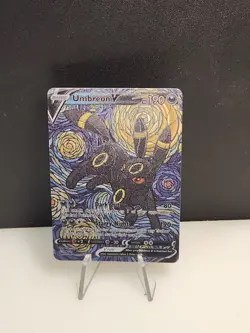 Umbreon CUSTOM Stained Glass Holo Van Gogh Shiny Pokemon Card For Display Only - Image 2