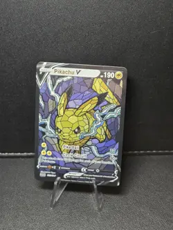 Pikachu CUSTOM Stained Glass Holo Van Gogh Shiny Card For Display Only - Image 2
