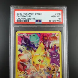 PSA 10 Pikachu 160/159 Pokemon Crown Zenith Full Art Holo Graded Card - Image 2