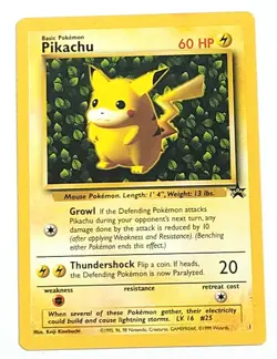 PIKACHU BLACK STAR PROMO SET #1 WOTC POKEMON CARD - Image 1