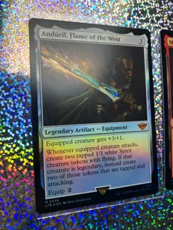 MTG Foil: Mythic 0236 Anduril, Flame of the West; Rare 0257 Mines of Moria - Image 5
