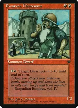 X 1 Dwarven Lieutenant NM Fallen Empires MTG Magic The Gathering - Image 1
