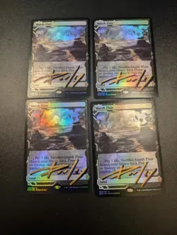 Marsh Flats Zendikar Rising Expeditions Foil Playset 4x Signed - Image 1