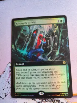 1 x Strength of Will - Foil - Extended Art - Marvel's Spider-Man - NM-Mint - MTG - Image 1