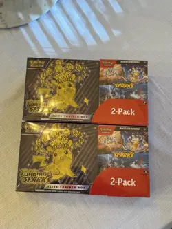 Pokemon TCG Scarlet Violet Surging Sparks Elite Trainer Box Booster Bundle x2 - Image 1