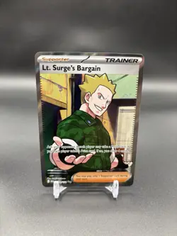 Pokemon TCG Lt Surge's Bargain Full Art Mega Evolution ENG 170/132 In Hand - Image 1