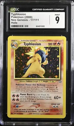 CGC 9 MINT Typhlosion 2000 Neo Genesis 17/111 Holo Pokemon - Image 1
