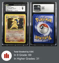 CGC 9 MINT Typhlosion 2000 Neo Genesis 17/111 Holo Pokemon - Image 3