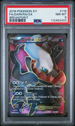 2016 POKEMON BREAKPOINT DARKRAI EX #118 ULTRA RARE PSA 8 NEAR MINT #112482403 - Image 1