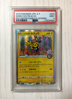 Pokemon JAPANESE PSA9 Shibuya’s Pikachu 2019 PROMO 002 Center Shibuya Opening - Image 1