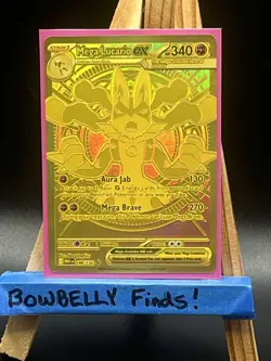 Pokemon Mega Lucario EX Gold Ultra Secret Rare Holo English Gold Lucario - Image 1