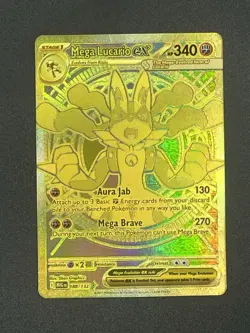 Pokemon Mega Lucario EX Gold Ultra Secret Rare Holo English Gold Lucario - Image 2