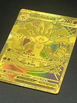 Pokemon Mega Lucario EX Gold Ultra Secret Rare Holo English Gold Lucario - Image 4