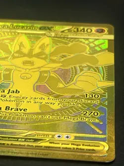 Pokemon Mega Lucario EX Gold Ultra Secret Rare Holo English Gold Lucario - Image 5
