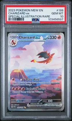 PSA 10 GEM MINT Charizard EX 199/165 Special Illustration Rare Pokemon Card - Image 1