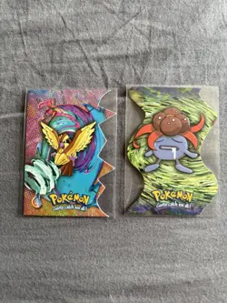 Pokemon Topps Series 2 Pidgey EV10 and Gloom EV5 Die-Cut Cards White Logo - Image 1