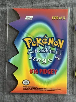 Pokemon Topps Series 2 Pidgey EV10 and Gloom EV5 Die-Cut Cards White Logo - Image 5