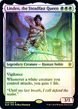 Linden, the Steadfast Queen FOIL Throne of Eldraine NM White Rare CARD ABUGames - Image 1