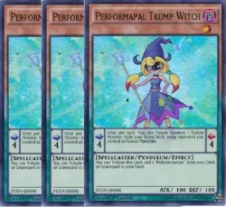 Yugioh - Performapal Trump Witch x 3 1st Edition Super Rare NM - Free Holo Card - Image 1