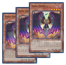 Yugioh - Dark Honest x 3 - 1st Edition Ultra Rare NM - Free Holographic Card - Image 1