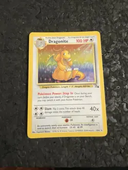 Pokemon TCG Dragonite Fossil Holo Rare Card 4/62 Unlimited - Image 1