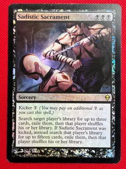MTG Foil 1X Sadistic Sacrament X1 Zendikar Magic - MP - Image 1