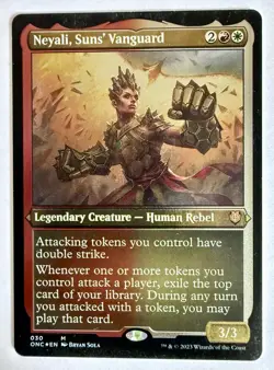 MTG Neyali, Suns' Vanguard Mythic Foil Etched Thick Stock ONC #30 - Image 1