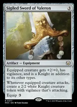 1 x Sigiled Sword of Valeron - Commander: March of the Machine - Light Play - MT - Image 1