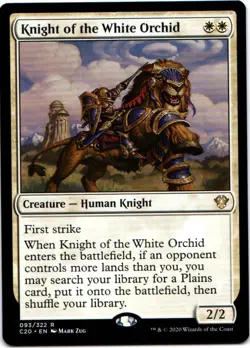 KNIGHT OF THE WHITE ORCHID 93 MAGIC: THE GATHERING COMMANDER 2020 (C20) RARE - Image 1