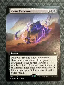 MTG Grave Endeavor #293 Extended Art Rare Commander: AITFR (AFC) - Image 2