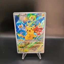 Pokemon TCG Paldea Evolve Pikachu Promo SVP 027 Black Star - Image 1