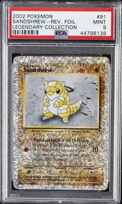 2002 POKEMON LEGENDARY COLLECTION #91 SANDSHREW-REVERSE FOIL PSA 9 - Image 1