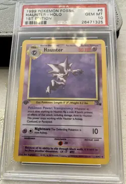 Pokemon Fossil Haunter #6 Holo 1st Edition PSA 10 - Image 2