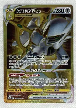 Pokemon SWSH Brilliant Stars Arceus VSTAR Gold Full Art Secret Rare 184/172 - Image 1