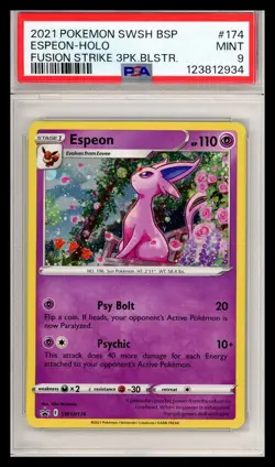 2021 Pokemon Espeon Fusion Strike Blister Promo #174 PSA 9 - Image 1