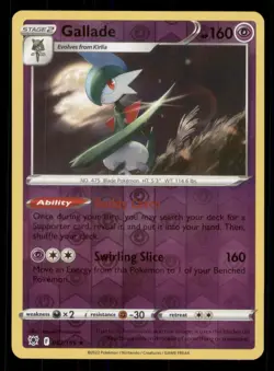 Gallade SWSH10: Astral Radiance #062/189 Rare Reverse Holo Pokemon LP - Image 1