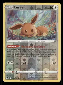 Eevee SWSH10: Astral Radiance #119/189 Common Reverse Holo Pokemon LP - Image 1