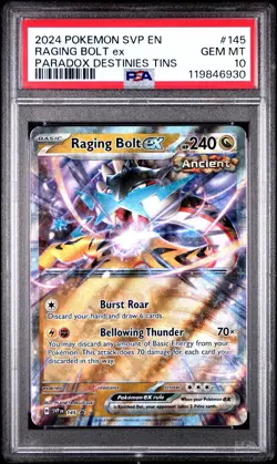 2024 POKEMON SVP EN-SV BLACK STAR PROMO #145 RAGING BOLT EX PSA 10 - Image 1
