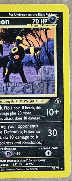 Umbreon Neo Discovery Non-Holo Rare Pokemon Vintage Nintendo TCG 32/75 - Image 4