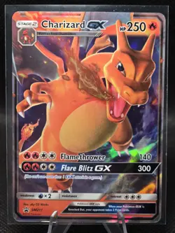 2019 Pokemon #SM211 Charizard GX Full Art Black Star Promo NM+ - Image 1